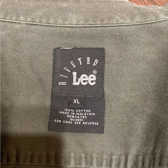 LEE green button down long sleeve shirt XL GUC - Picture 3 of 8